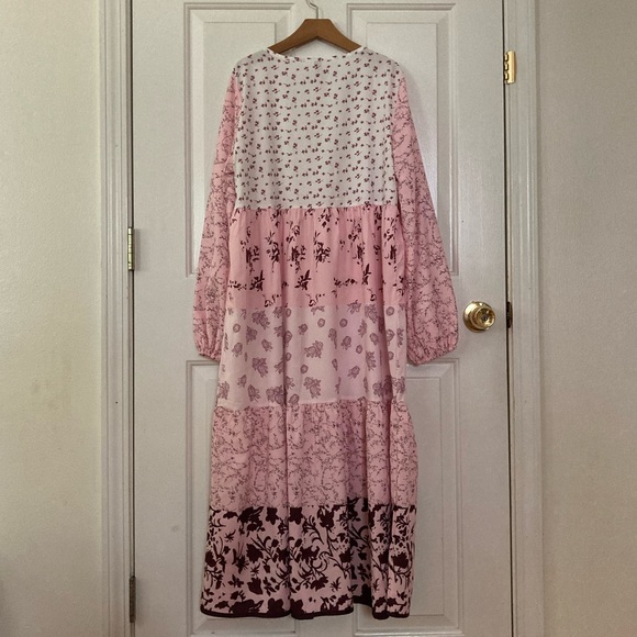 Women’s pink patchwork Noracora dress - Picture 3 of 4
